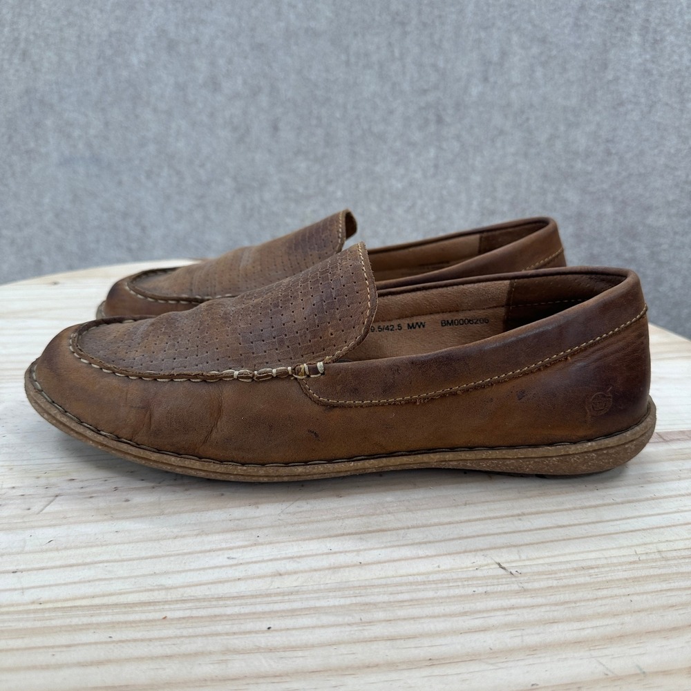 Born Baylor Brown Leather Loafers Slip On Moc Toe Shoes BM0006206 Size 9.5 M